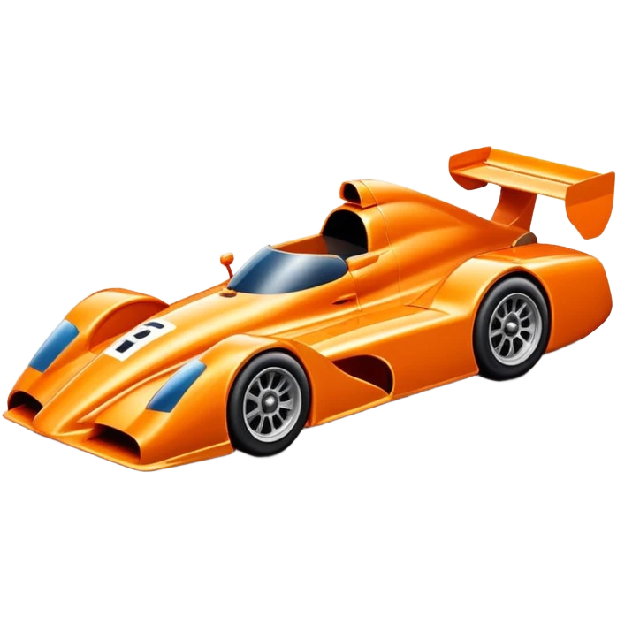 orange race car with a 4 emoji