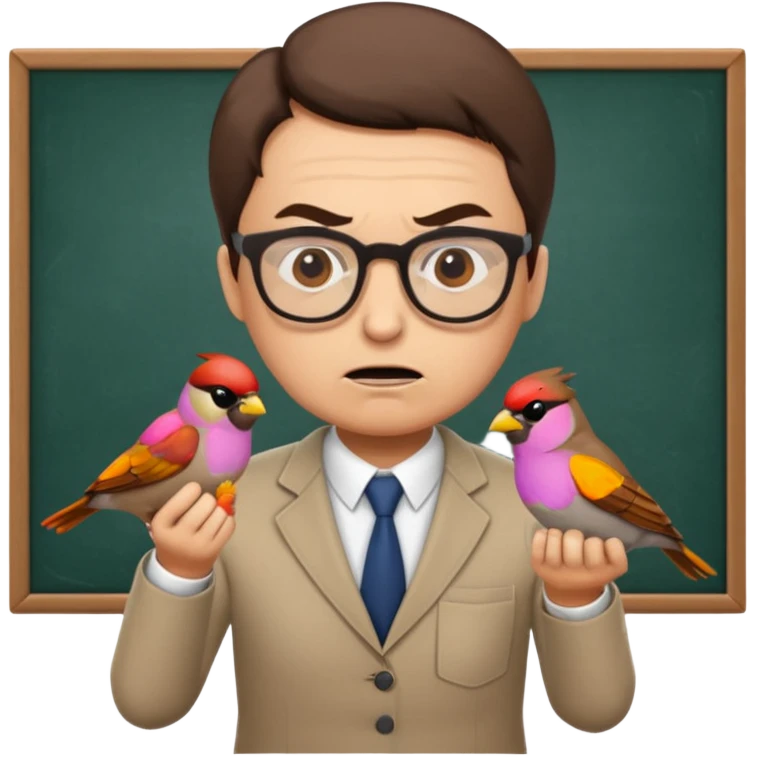 Angry teacher will scold Sparrow in the Busi School emoji