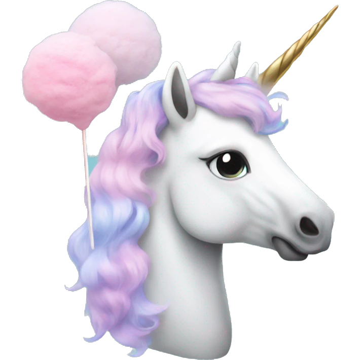 Unicorn with cottoncandy emoji