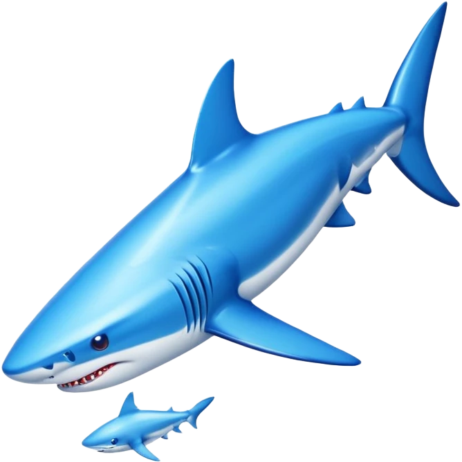 Blue shark with blue Nike shoes emoji