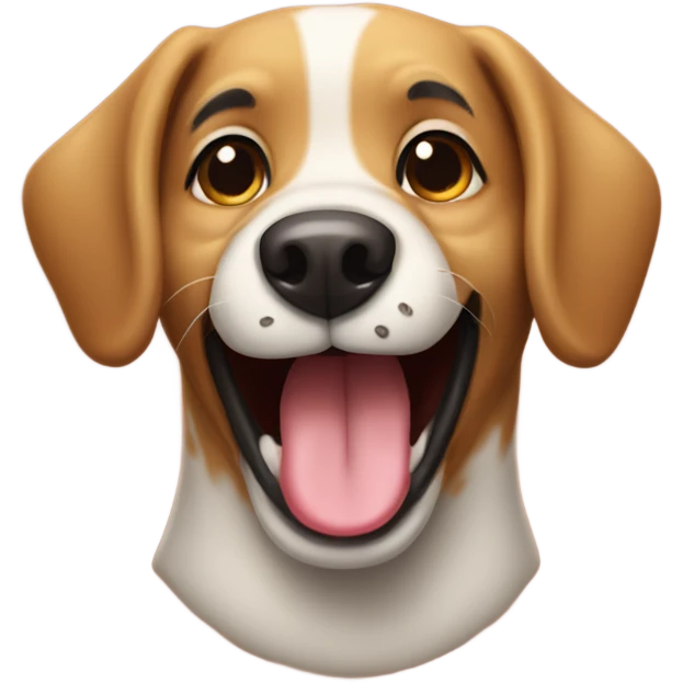 Dog with tongue out and smilling emoji