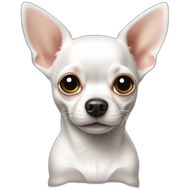 Chihuahua blanc et noir à poil long emoji