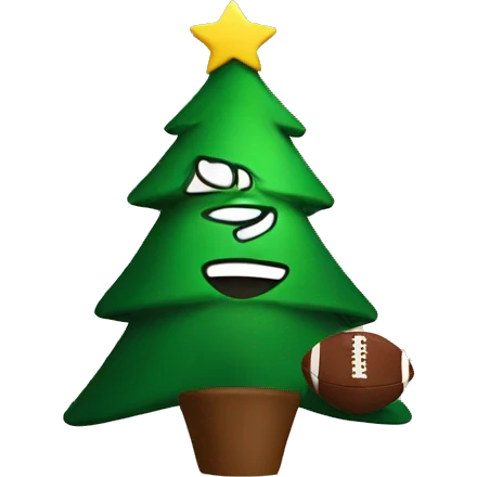 Christmas tree playing football emoji