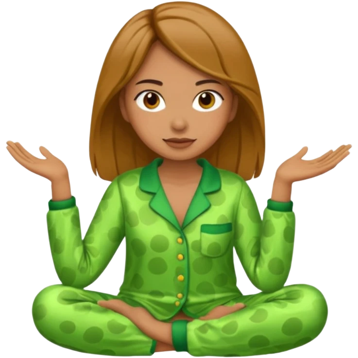 woman with green cpijamas emoji
