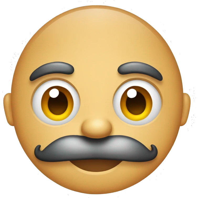emoji with mad eyebrows smiling with a mustache  emoji