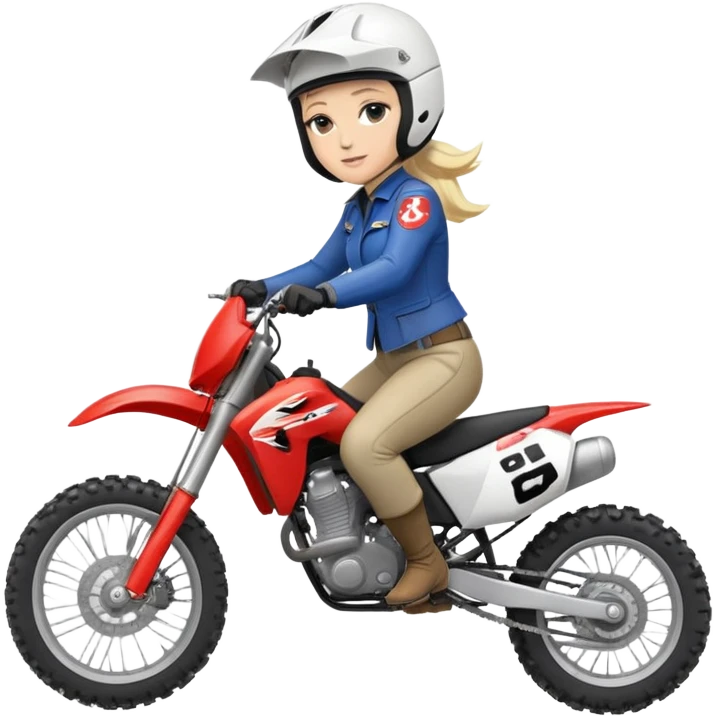Marine lepen qui fait des roue arrière sur une moto cross  emoji
