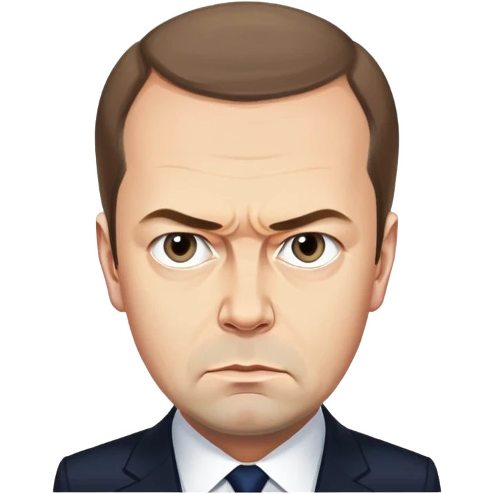 Dmitry Medvedev with a stern face emoji