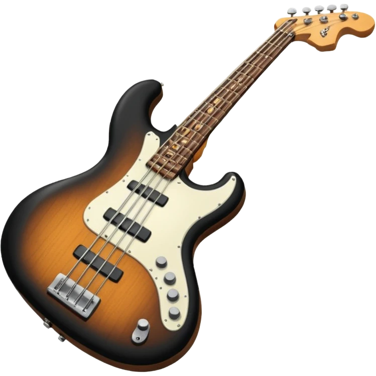 head of a electric bass guitar with 4 knobs emoji