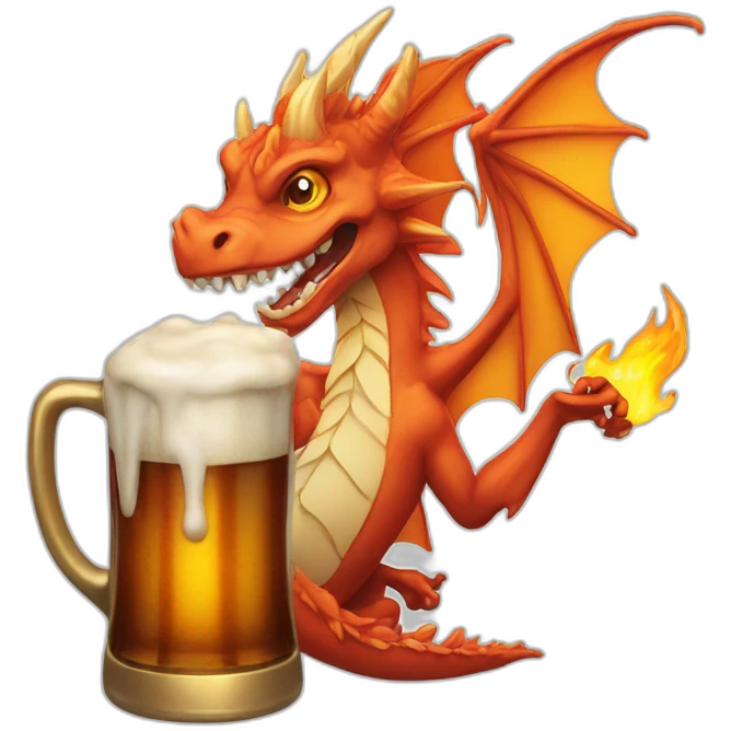 dracaufeu with a beer emoji