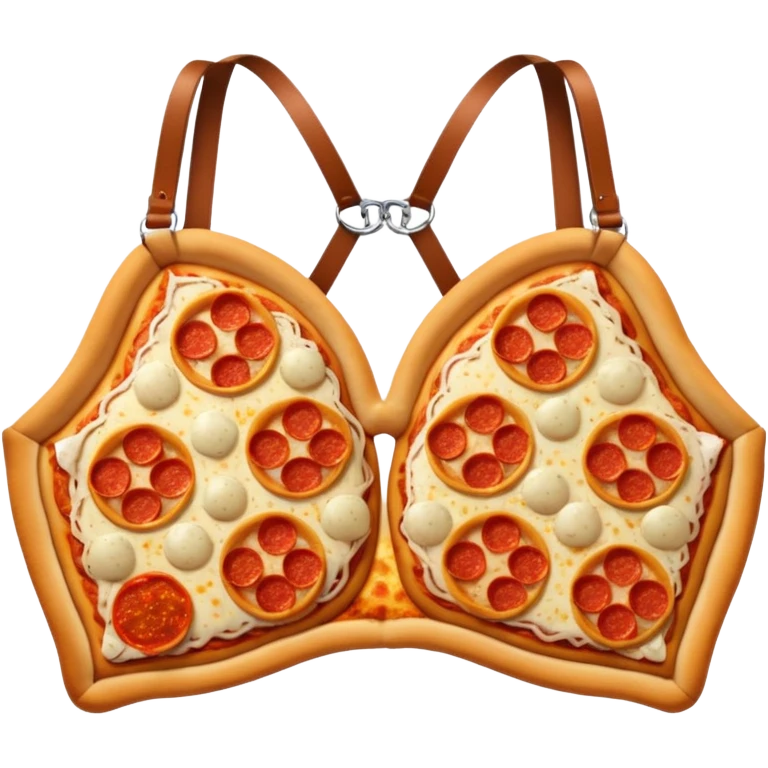 lacy brassiere made out of pizza emoji