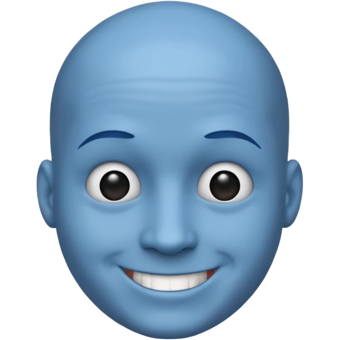 Bald male emoji with blue skin emoji