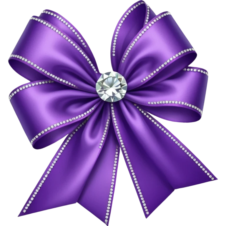 violet ribbon with diamonds emoji