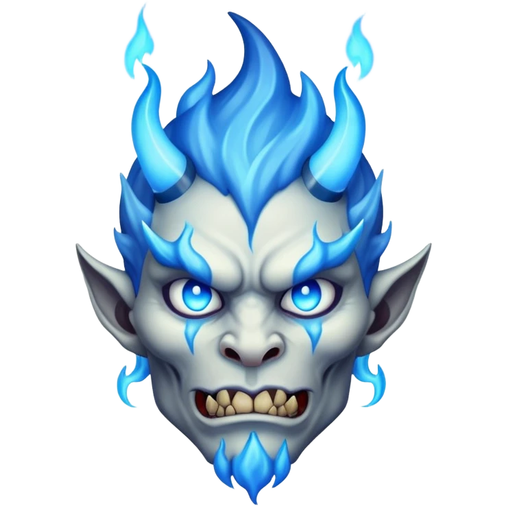 A demon with a blue flame on his head emoji