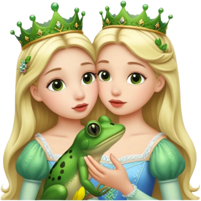 White Princess kissing frog emoji