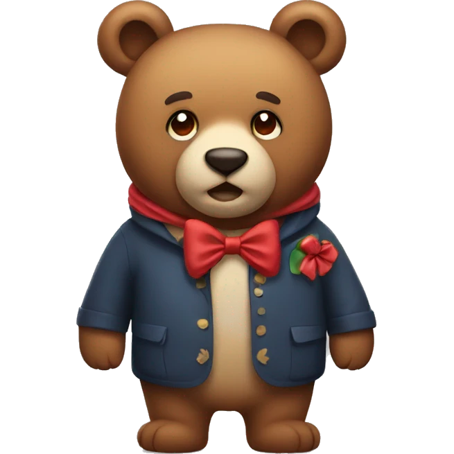 bear with a bow emoji