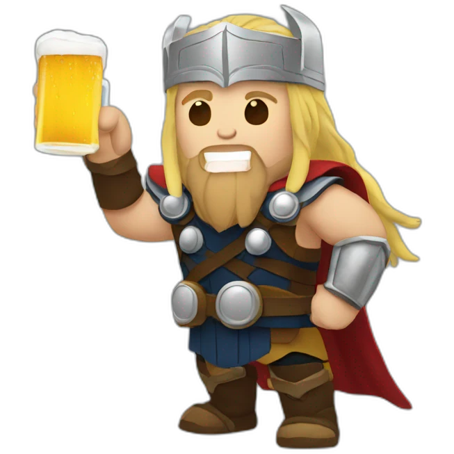 Thor drinking beer emoji