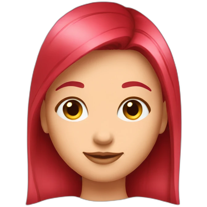 girl-long-straight-rosered-hair-hug emoji