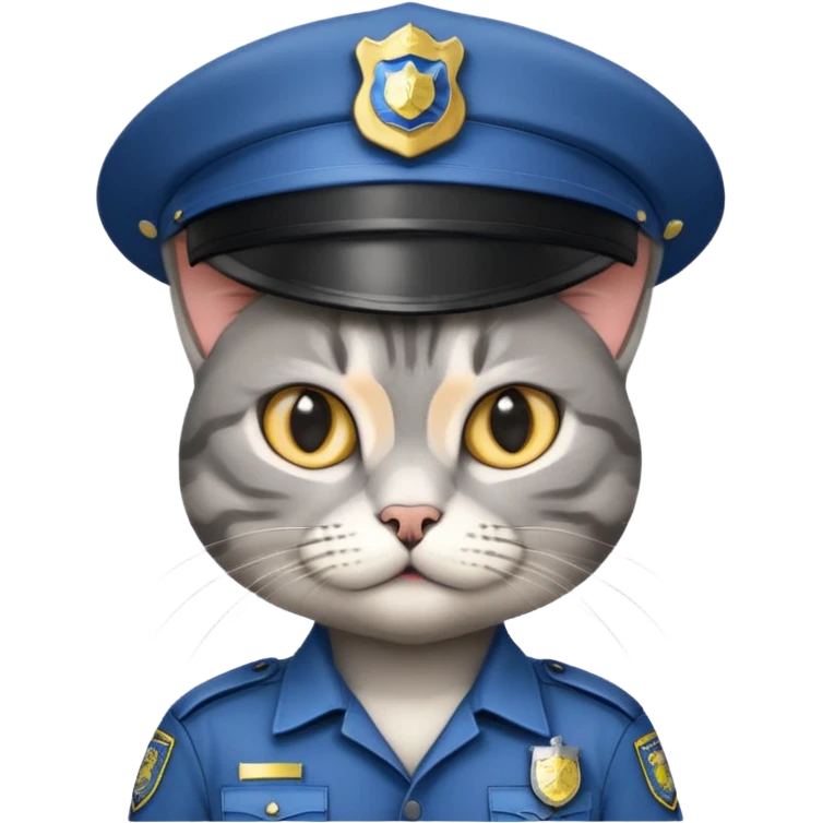 grey cat police emoji