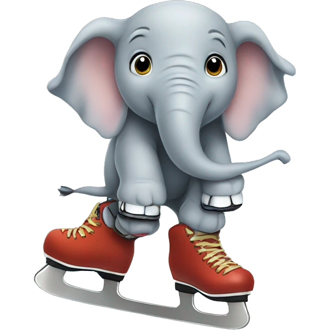 Elephant on ice skates emoji