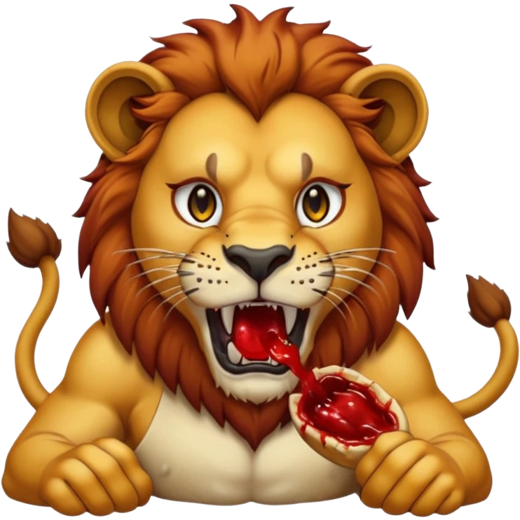 Lion eating emoji
