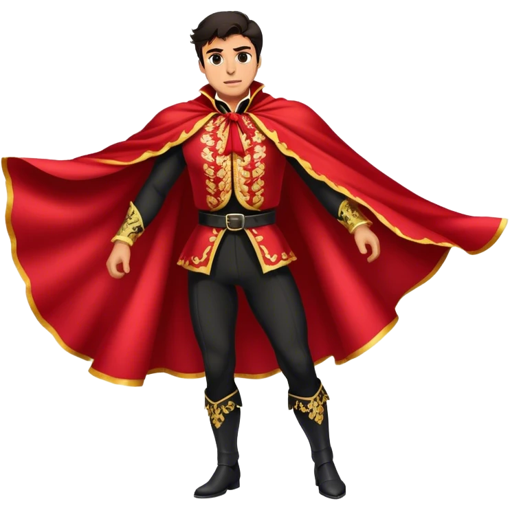 ​Cinematic Spanish Matador Holding a Red Cape, rendered with dynamic motion blur and vivid, high-contrast lighting, emoji
