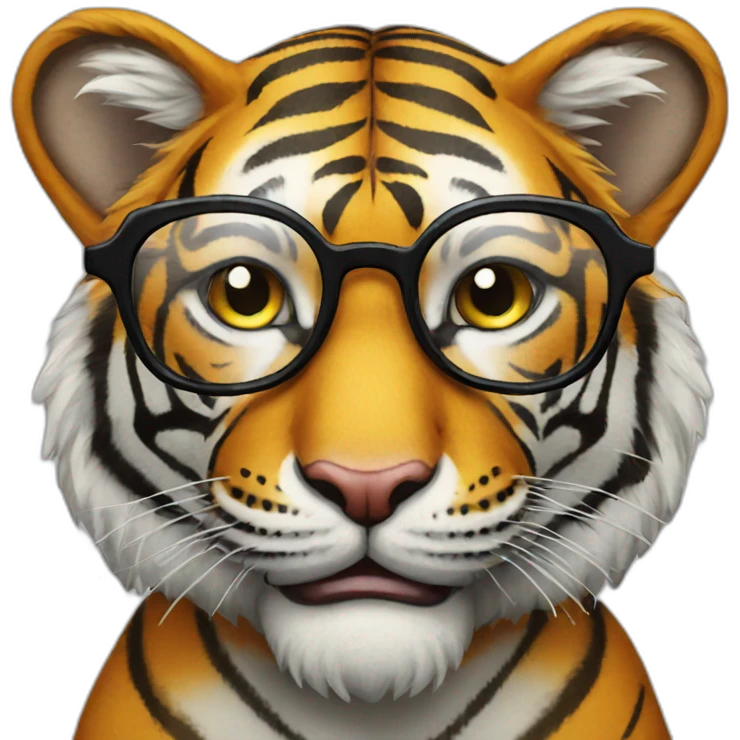 tiger clown in glasses emoji