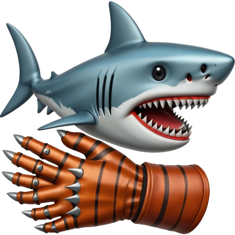 Freddy Krueger shark finger glove emoji