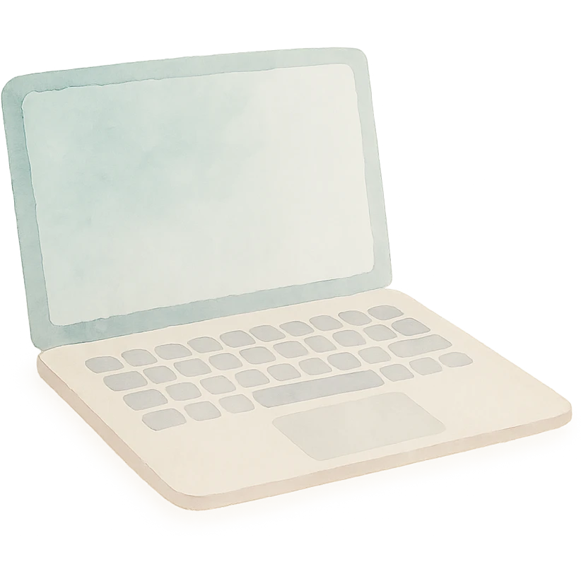 computer watercolor art style emoji