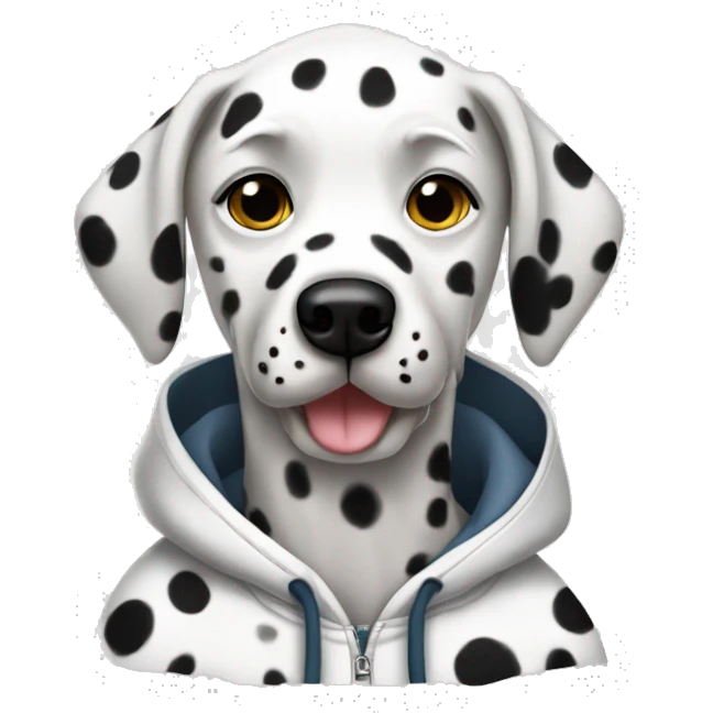 dalmatian wearing a hoodie emoji