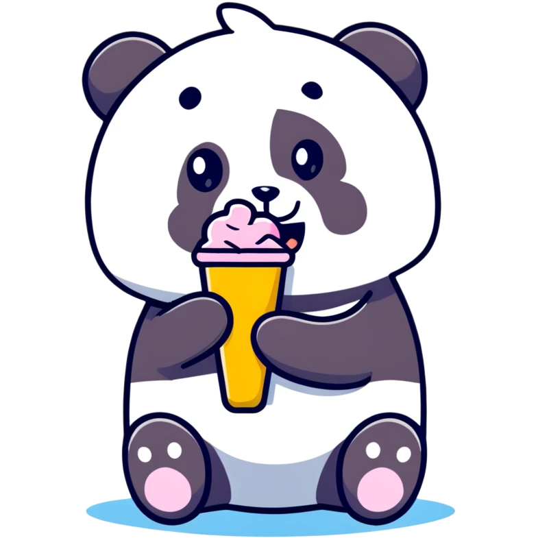 Panda eating ice cream emoji