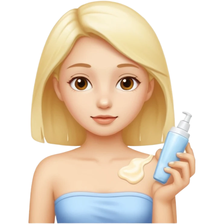 Girl applying cream to her body emoji