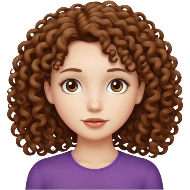 Girl with curly hair white skinny pale skin emoji