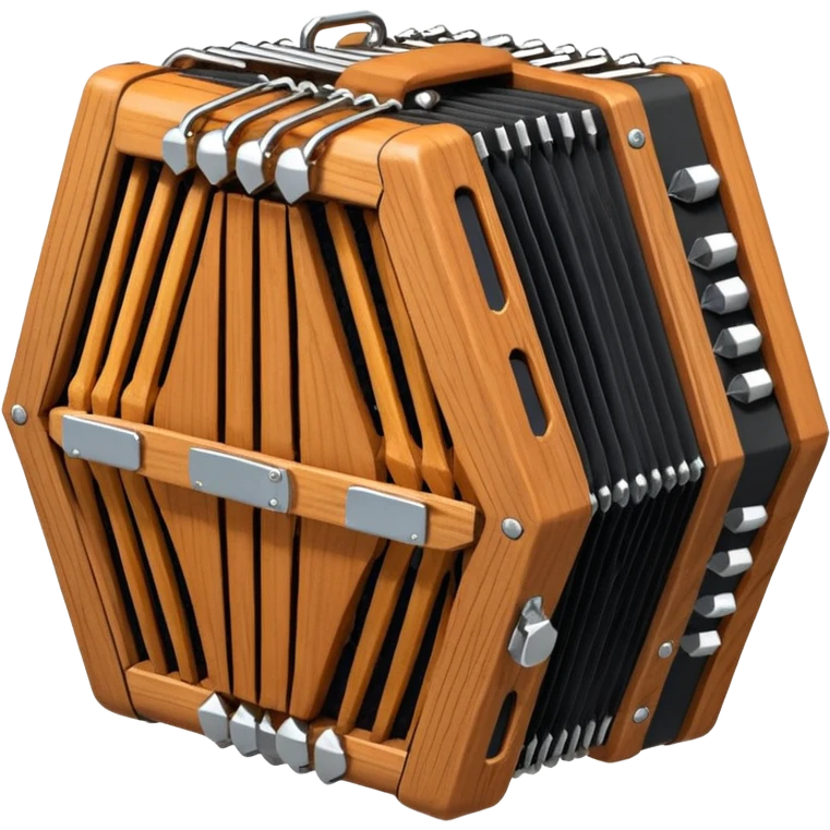 an anglo-concertina with hexagonal end plates and bellows, detailed, cheerful, perfect for chat emoji emoji