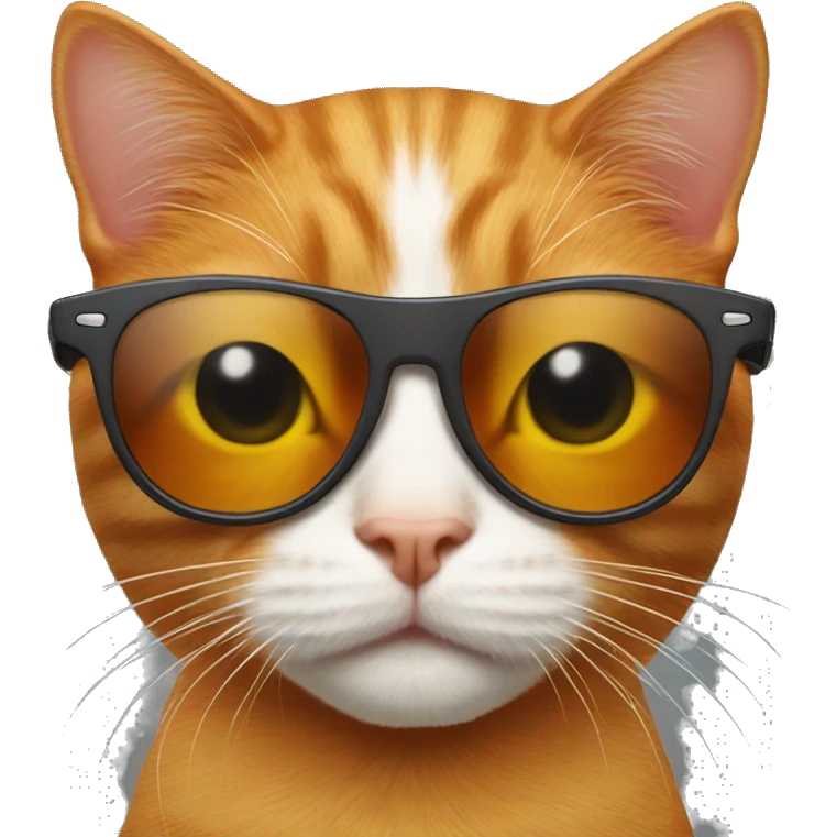 Ginger cat wearing sun glasses emoji