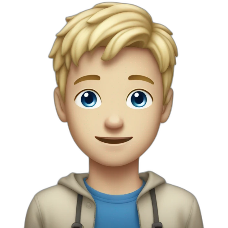 Dirty Blonde boy with freckles and blue eyes, in his teens emoji