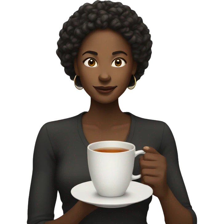 Black woman with tea  emoji