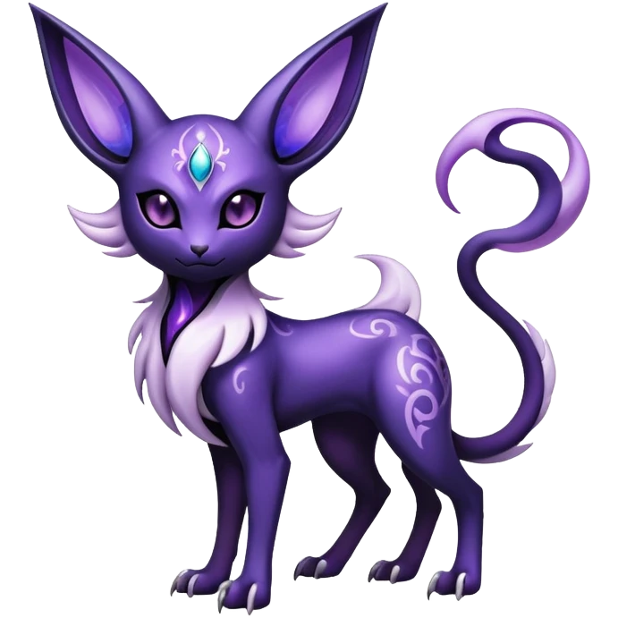 Shiny Exotic Badass Mysterious Gothic Espeon-Absol-Pokémon-Fakémon-hybrid-creature (full body) emoji