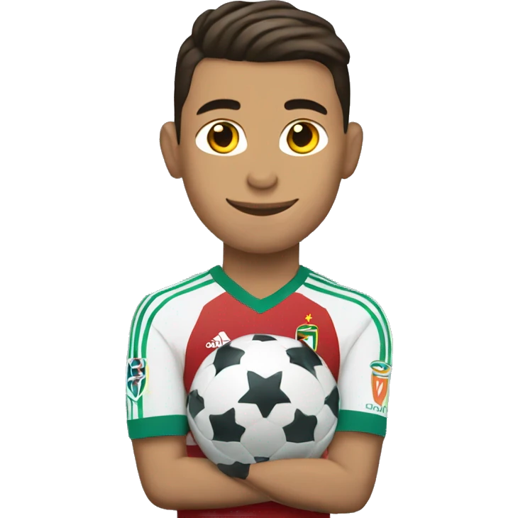 Cristiano Ronaldo women holding two champions league balls emoji