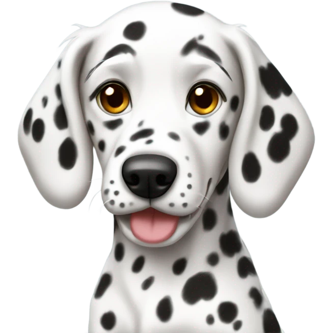 Cute long haired dalmatian emoji