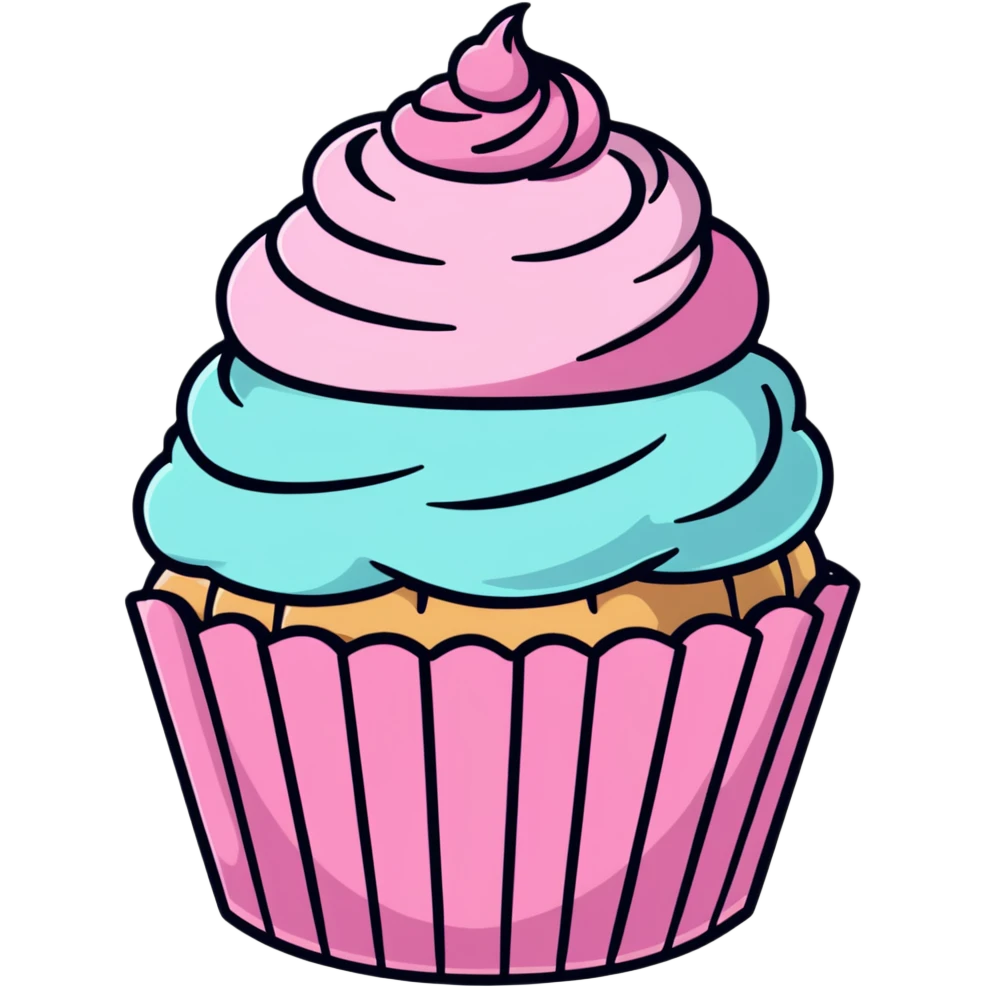 cupcake with pink icing emoji