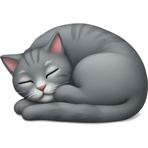 Grey kitty sleeping emoji