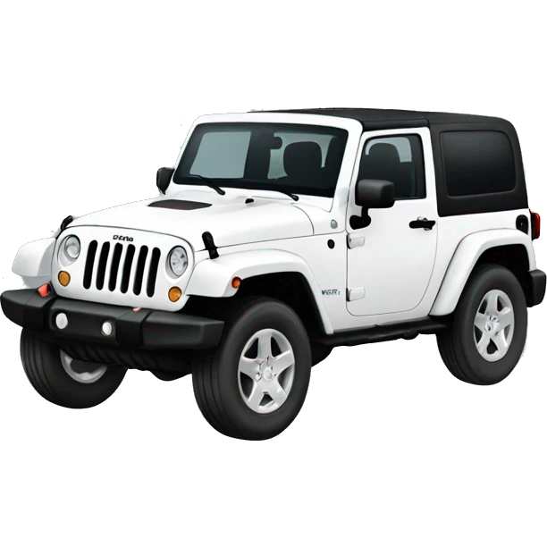 four door white jeep wrangler  emoji