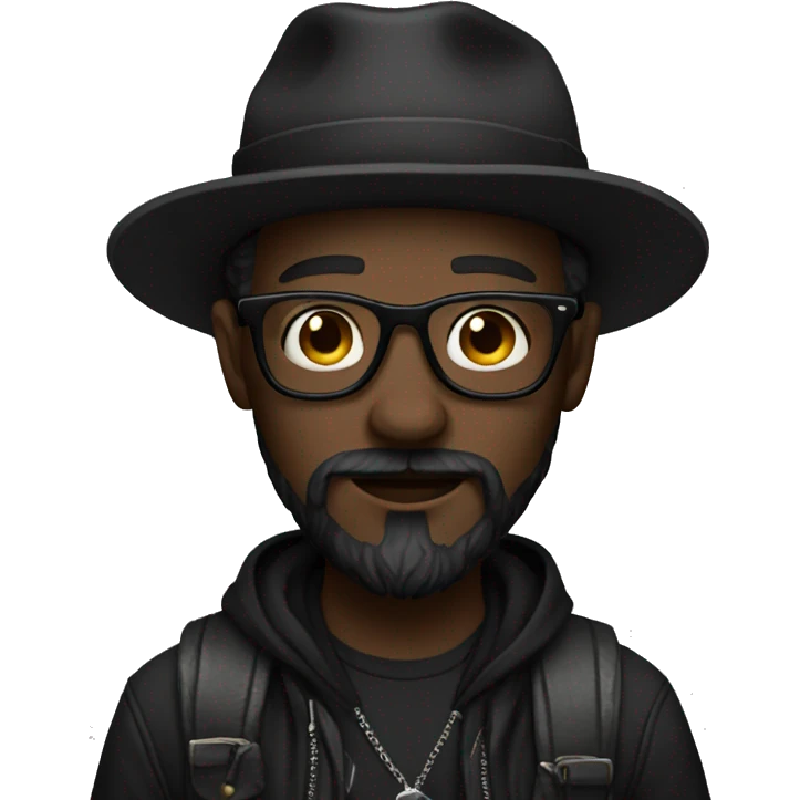 hipster dark wear emoji