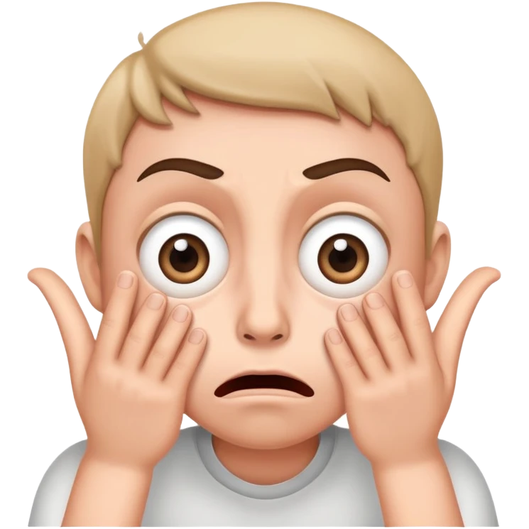 frightened face with wide eyes and hands on cheeks emoji