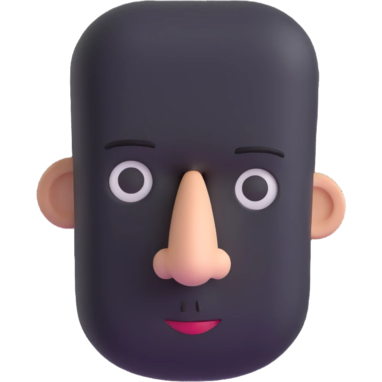 man with rectangle shaped head and big nose emoji