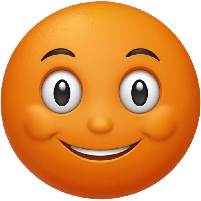 Orange with smile face emoji