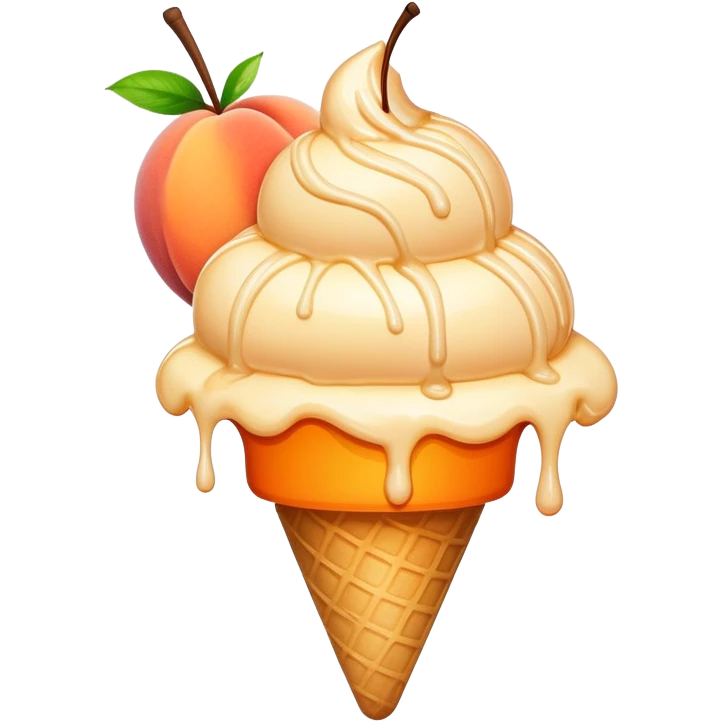 Peach with ice cream dripping emoji