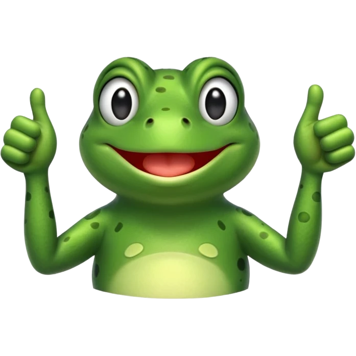 Frog winking with thumbs up emoji