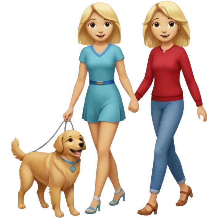 perro andando de la mano a dos patas con una rubia emoji