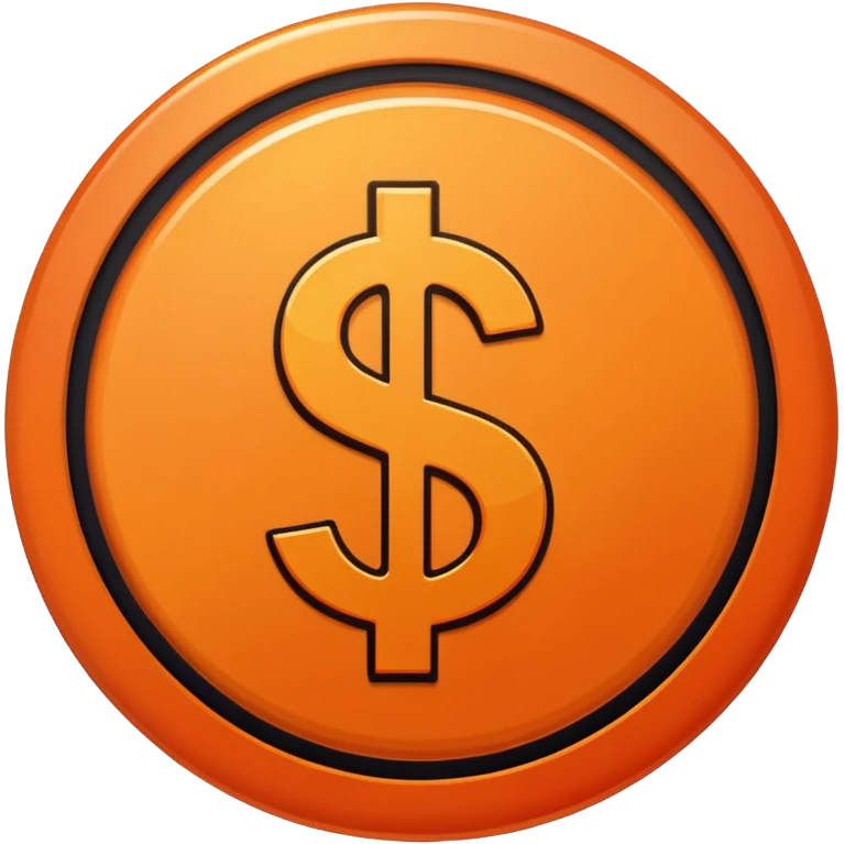 сделай оранжевый круг  и такого же цвета внутри, у которого будет темно оражевая обводка, а посередине знак доллар - $ emoji